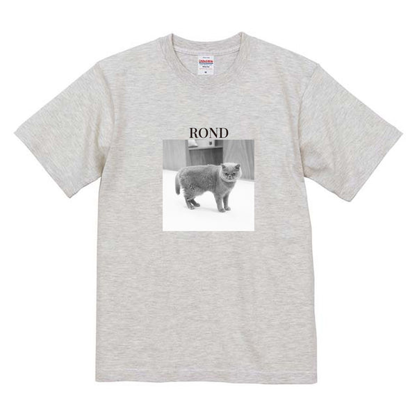 ロン モノクロ写真コットンTシャツ
