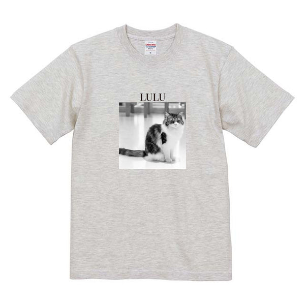 ルル モノクロ写真コットンTシャツ