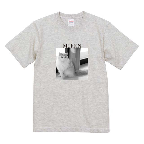 マフィン モノクロ写真コットンTシャツ