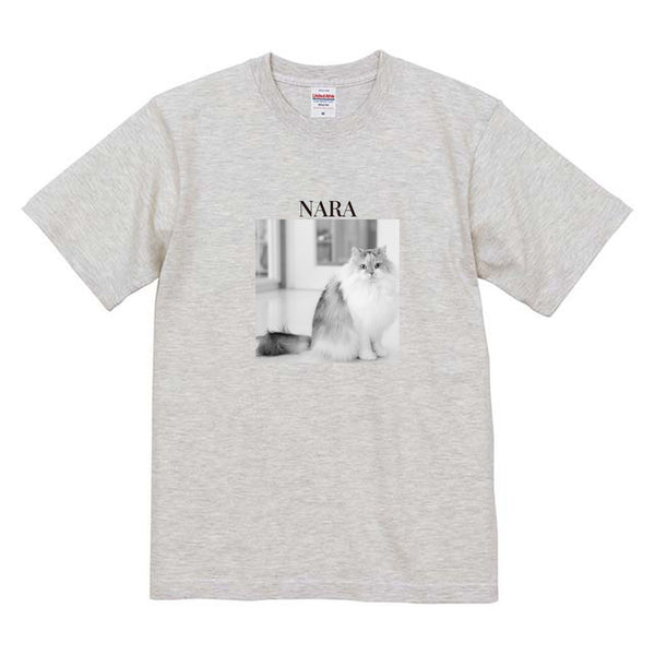 ナラ モノクロ写真コットンTシャツ