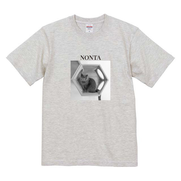 のんた モノクロ写真コットンTシャツ
