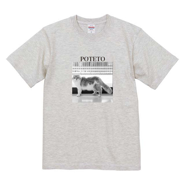 ポテト モノクロ写真コットンTシャツ