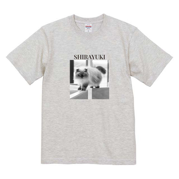 白雪 モノクロ写真コットンTシャツ