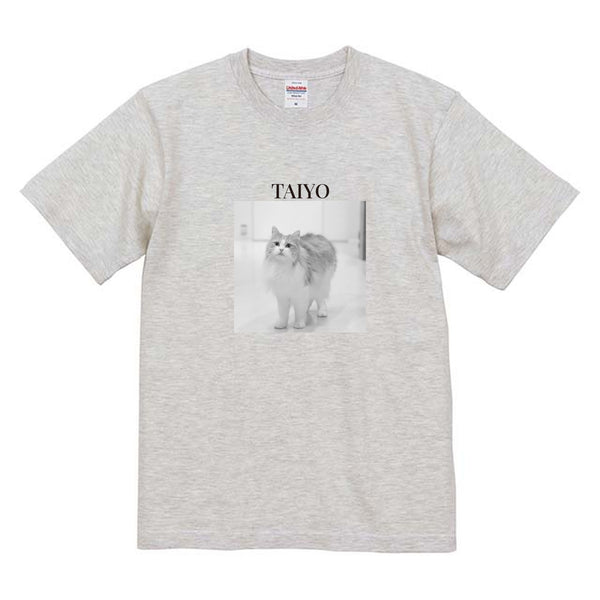 たいよう モノクロ写真コットンTシャツ