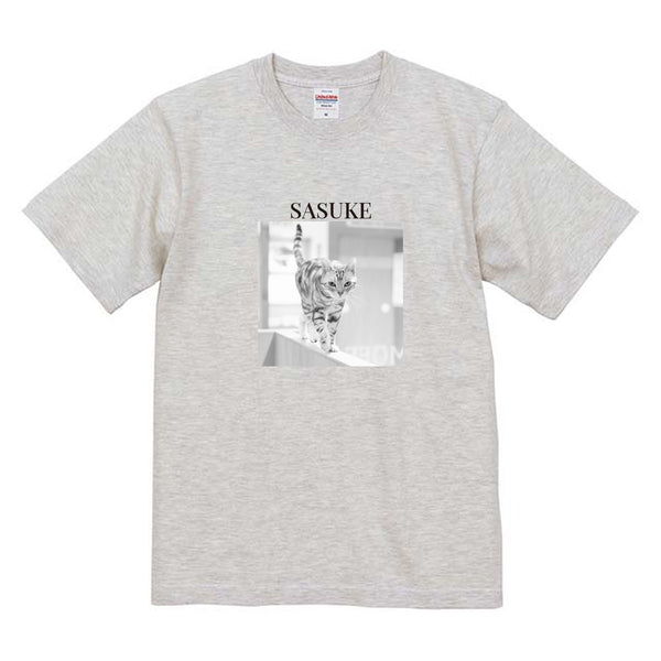 サスケ モノクロ写真コットンTシャツ