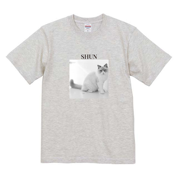 シュン モノクロ写真コットンTシャツ