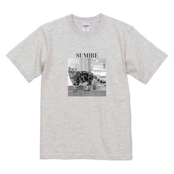 スミレ モノクロ写真コットンTシャツ