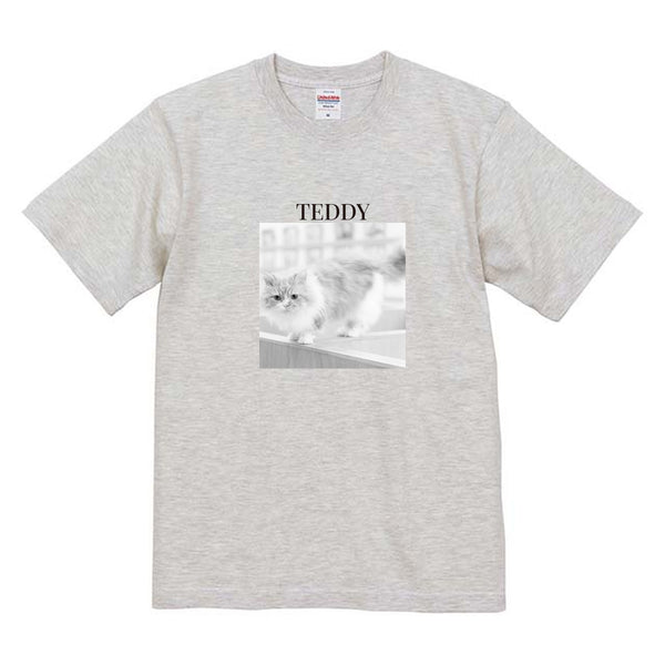 テディ モノクロ写真コットンTシャツ