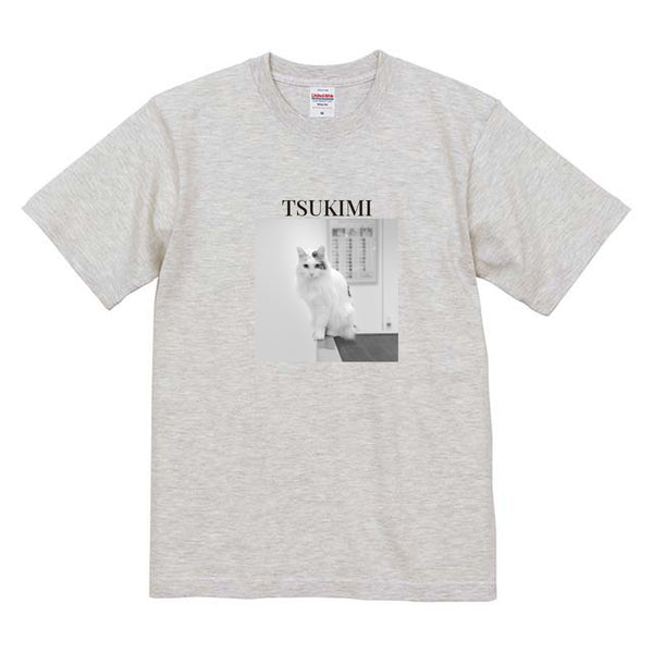 つきみ モノクロ写真コットンTシャツ