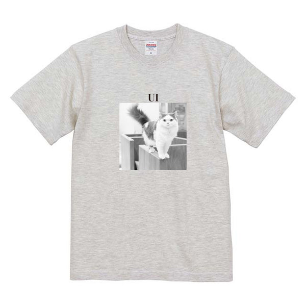 ウイ モノクロ写真コットンTシャツ