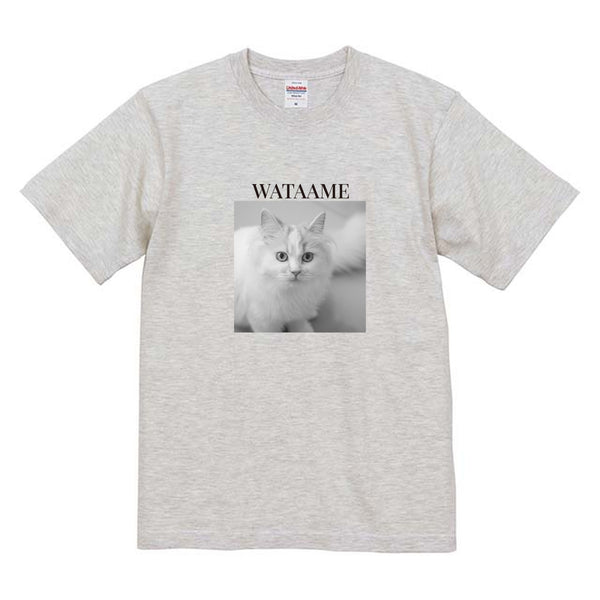 わたあめ モノクロ写真コットンTシャツ