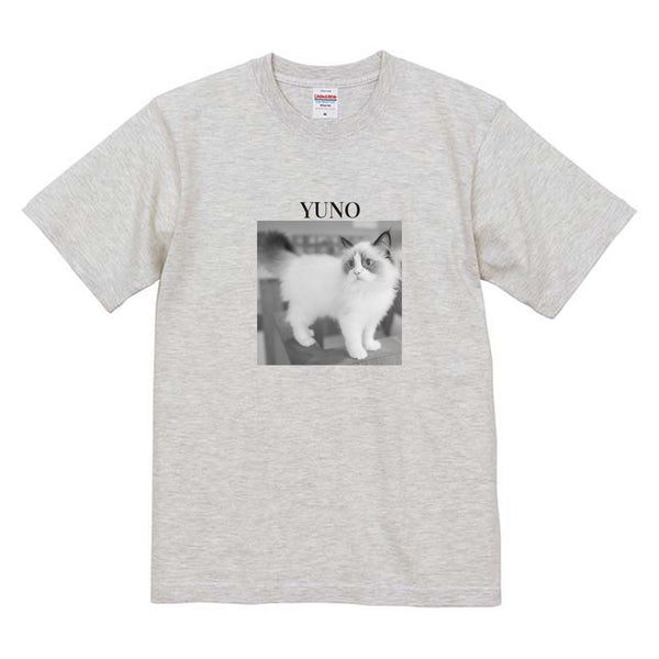 ユノ モノクロ写真コットンTシャツ