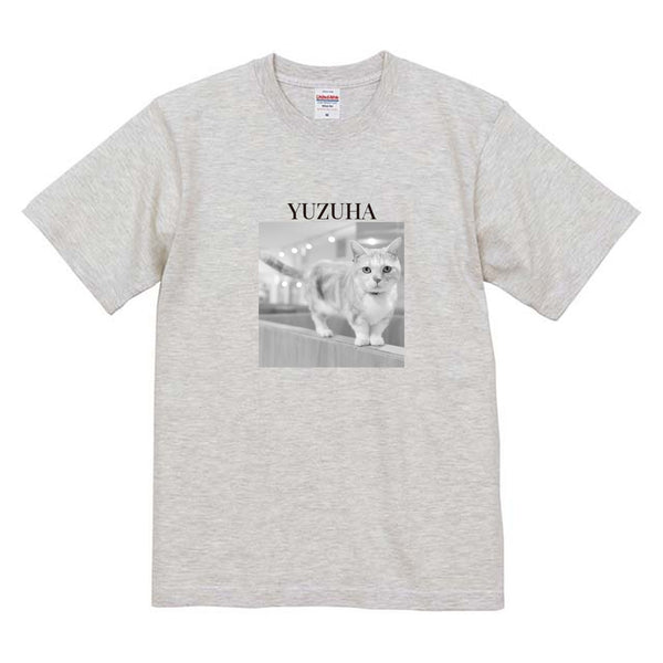 柚葉 モノクロ写真コットンTシャツ