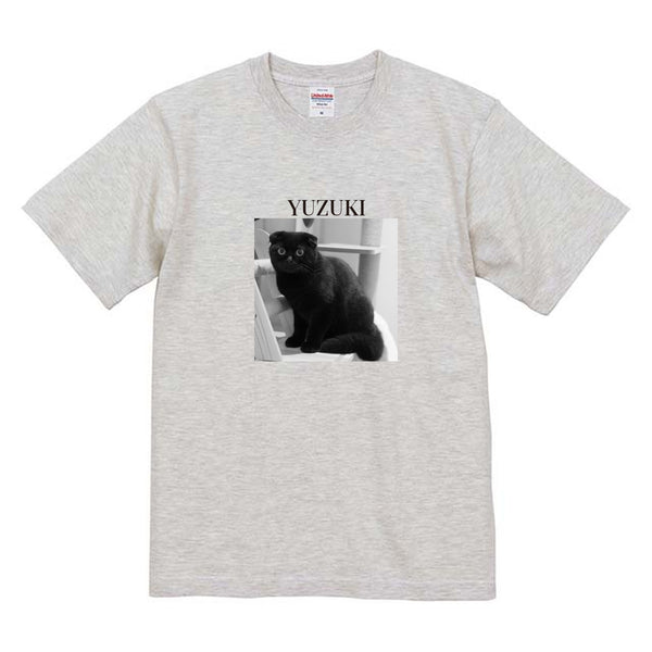 柚希 モノクロ写真コットンTシャツ