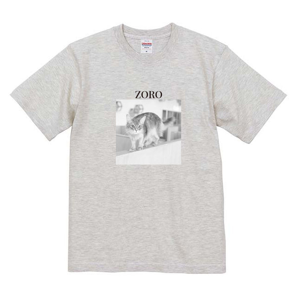 ゾロ モノクロ写真コットンTシャツ