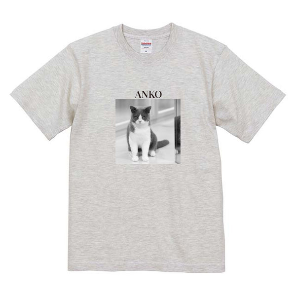 あんこ モノクロ写真コットンTシャツ