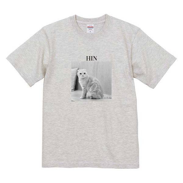 ヒン モノクロ写真コットンTシャツ