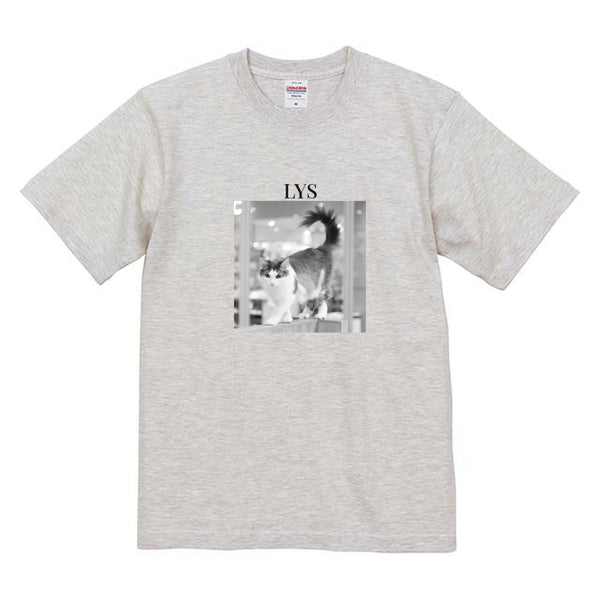 リース モノクロ写真コットンTシャツ