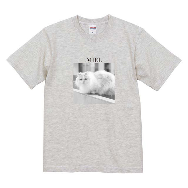 ミエル モノクロ写真コットンTシャツ