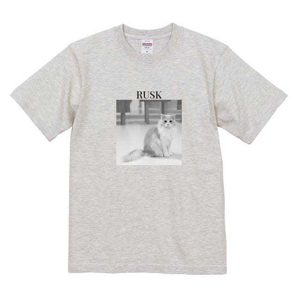 ラスク モノクロ写真コットンTシャツ