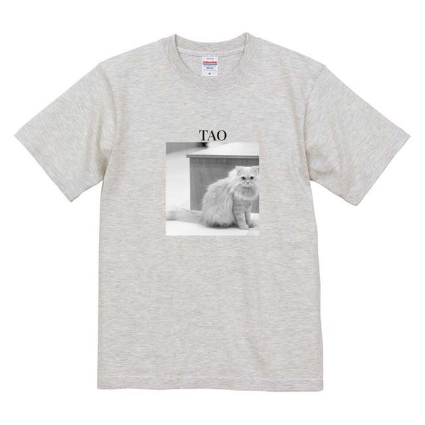 タオ モノクロ写真コットンTシャツ